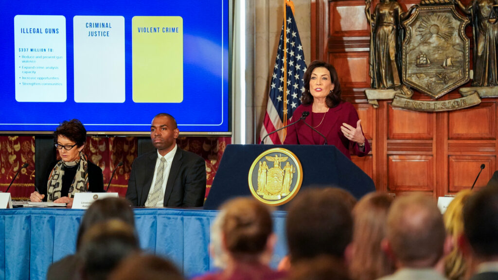 Gov. Kathy Hochul’s budget proposal worth $227 Billion from New York State budget surplus to help bail out the city’s ailing subway system and address the migrant crisis.