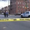 New York police are looking for a gunman who killed one person and injured three other victims on a Brooklyn street Saturday afternoon.