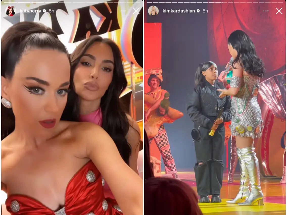 Katy Perry invited Kim Kardashian’s daughter North West on stage during her Las Vegas performance.